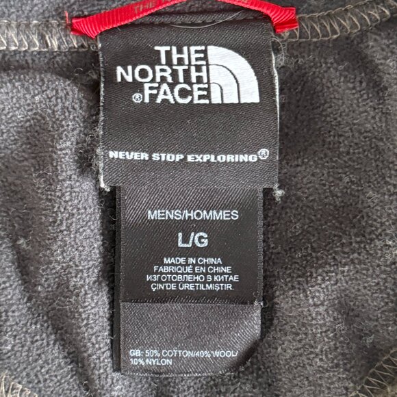 The North Face Quarter Zip Pullover Mens Large Tan Cotton Wool Blend Runs Small - Picture 5 of 6